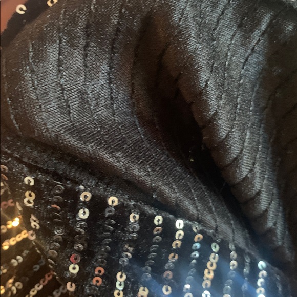 Women’s Shiny Black Trousers Pants w/ Silver Sequins Sz. Medium Unbranded - Picture 7 of 7